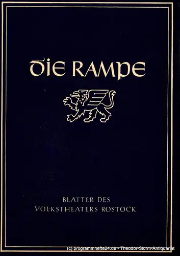 Volkstheater Rostock, Hanns Anselm Perten, Hans Fetting: Programmheft TOSCA. Musikdrama nach V. Sardou. Die Rampe. Blätter des Volkstheaters Rostocl Heft 10 1954 / 1955. 
