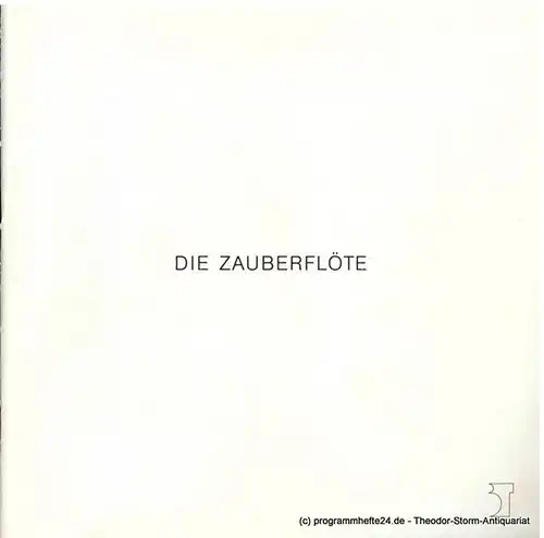 Bremer Theater, Tobias Richter, Dietmar Schwarz, Katrin Schmidt-Schalz: Programmheft DIE ZAUBERFLÖTE. Oper von Wolfgang Amadeus Mozart. Programmheft 11 / 16. Februar 1986. 