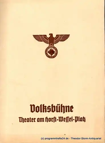 Volksbühne Berlin, Theater am Horst-Wessel-Platz, Eugen Klöpfer, Fritz R. Schulz: Programmheft Romeo und Julia. Trauerspiel von Shakesspeare. 