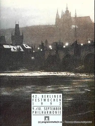 Berliner Festspiele GmbH, 42. Berliner Festwochen, Ulrich Eckhardt, Torsten Maß, Dirk Nabering, Bernd Krüger, Gabriele Burde: Programmheft 42. Berliner Festwochen 1992. 9./10. September Philharmonie. 