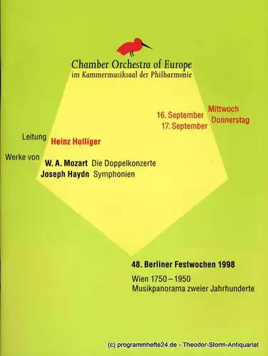 Berliner Festspiele GmbH, 48. Berliner Festwochen, Ulrich Eckhardt, Dirk Nabering, Edda von Gerlach, Leslie Scheschonka, Christiane Stiewe, Bernd Krüger, Guttaborg Kreissl, Giselind Rinn, Annette Rosenfeld:.. 