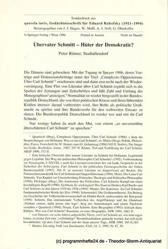 Römer Peter: Übervater Schmitt - Hüter der Demokratie ?. 