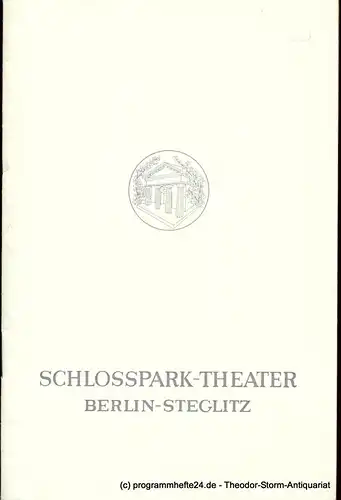 Schlosspark Theater, Berlin Steglitz, Boleslaw Barlog, Albert Beßler: Programmheft Pygmalion. Spielzeit 1967 / 68. 