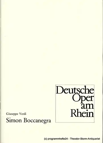 Deutsche Oper am Rhein, Theatergemeinschaft Düsseldorf-Duisburg, Grischa Barfuss, Rolf Trouwborst, Ilka Kügler: Programmheft Simon Boccanegra. Oper von Giuseppe Verdi. 5. Juli 1981. 