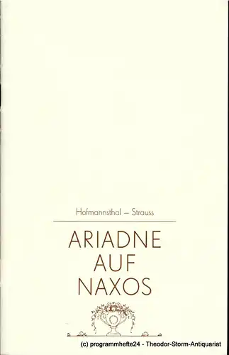 Staatsoper Dresden, Semperoper, Eginhard Röhlig, Ekkehard Walter Programmheft Ariadne auf Naxos. Wiederaufnahme am 21. Juni 1985