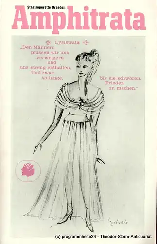 Staatsoperette Dresden, Reinhold Stövesand, Jochen Paentzer, Siegfried Rennert ( Figurinen ): Programmheft AMPHITRATA. ( Man schießt nicht auf ein Flatterhemd ). Premieren am 28. und 30. September 1984. 2. Programmheft der Spielzeit 1984 / 85. 