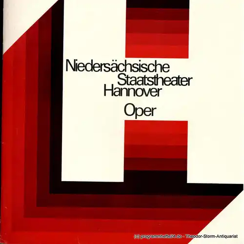 Niedersächsische Staatstheater Hannover, Opernhaus, Günter Roth, Raffael Nedomansky: Programmheft Ariadne auf Naxos. Oper von Hugo von Hofmannsthal. 20. März 1977. 