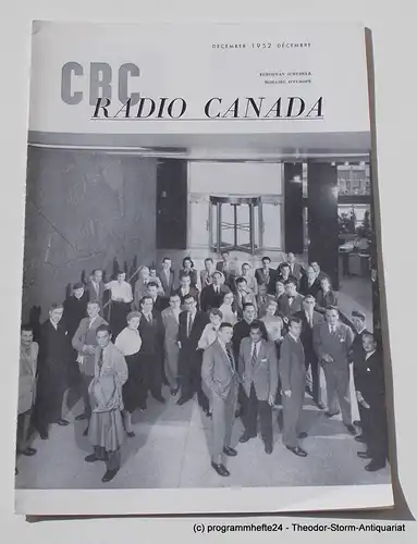 Canadian Broadcasting Corporation: Programmheft CBC European Program Schedule RADIO CANADA DECEMBER 1952. 
