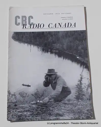 Canadian Broadcasting Corporation: Programmheft CBC European Program Schedule RADIO CANADA NOVEMBER 1952. 