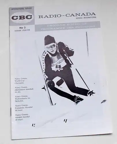 Canadian Broadcasting Corporation: Programmheft RADIO - CANADA Service International No 2 Summer 1968. 