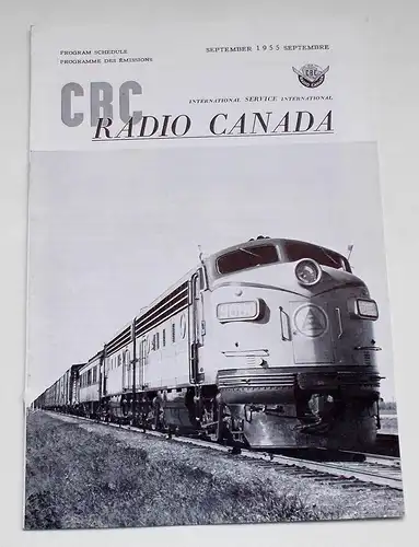 Canadian Broadcasting Corporation: Programmheft CBC Radio Canada International Service. Program Schedule September 1955. 