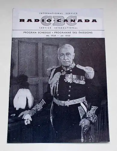 Canadian Broadcasting Corporation: Programmheft CBC Radio Canada International Service. Program Schedule Dec. 1959 - Jan. 1960. 