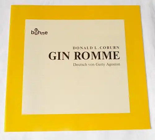 Bühne 64, Margot Medicus: Programmheft GIN ROMME von Donald L. Coburn 1996. 