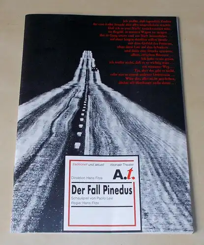 Altonaer Theater, Hans Fitze, Thomas Müller: Programmheft Der Fall Pinedus. Schauspiel von Paolo Levi. Programmheft 8 der Spielzeit 1991 / 1992. 