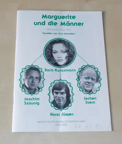 Merkur Theater Fernseh Produktion: Programmheft Marguerite und die Männer. Komödie von Fritz Schwiefert. 