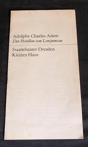 Staatstheater Dresden, Hans Dieter Mäde, Staatsoper Dresden, Dieter Uhrig: Programmheft Der Postillon von Lonjumeau. Spielzeit 1969 / 70. 