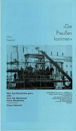 Landesbühnen Sachsen, Alfred Lübke, Rosemarie Dietrich: Programmheft Die Preußen kommen. Premiere am 24. März 1984. Spielzeit 1983 / 84 Heft 10. 