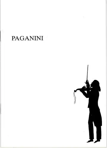 Oldenburgisches Staatstheater, Hans Häckermann, Oda Mahnke: Programmheft PAGANINI. Operette. Premiere 29. September 1991 im Großen Haus. Spielzeit 1991 / 92. 