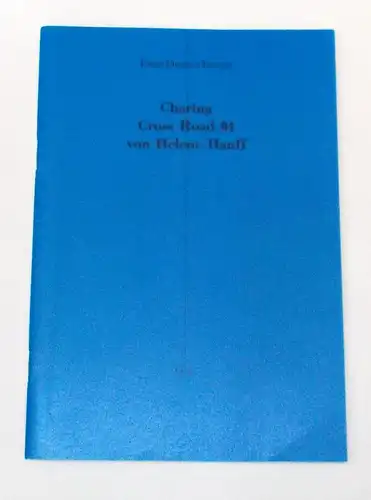 Ernst Deutsch Theater, Friedrich Schütter, Wolfgang Borchert: Programmheft Charing Cross Road 84 von Helene Hanff. Deutschsprachige Erstaufführung. Premiere 18. Januar 1995. 