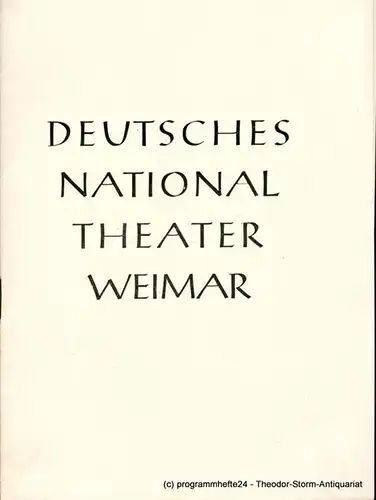 Deutsches Nationaltheater Weimar: Programmheft Zar und Zimmermann. Spielzeit 1951 / 52 Heft 1. 