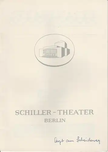 Schiller Theater Berlin, Boleslaw Barlog, Albert Beßler: Programmheft Der Arzt am Scheideweg - The Doctor´s Dilemma. Komödie von Bernard Shaw. Spielzeit 1957 / 58 Heft 70. 