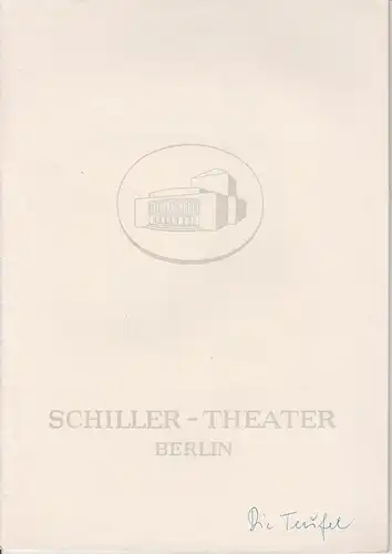 Schiller Theater Berlin, Boleslaw Barlog, Albert Beßler: Programmheft Die Teufel. Ein Stück von John Whiting. Spielzeit 1961 / 62 Heft 117. 