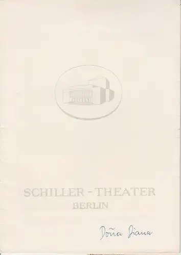 Schiller Theater Berlin, Boleslaw Barlog, Albert Beßler: Programmheft Dona Diana. Spielzeit 1960 / 61 Heft 95. 