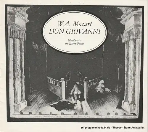 Hans-Otto-Theater Potsdam, Schloßtheater im Neuen Palais, Gero Hammer, Hans Dieter Arnold: Programmheft Don Giovanni. Premiere 30. Oktober 1977. Programmheft Nr. 4-77/78 1. Nachdruck 1979. 