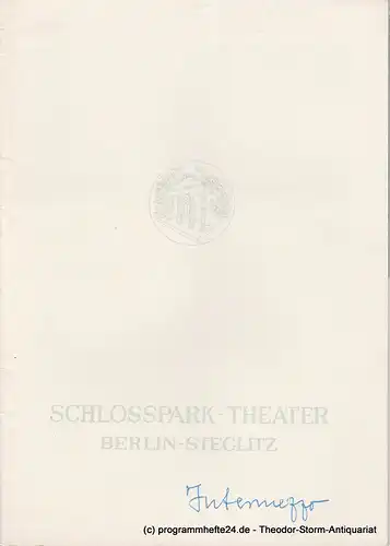 Schlosspark  Theater Berlin-Steglitz, Boleslaw Barlog: Programmheft Intermezzo. Komödie von Jean Giraudoux. Spielzeit 1964 / 65 Heft 131. 