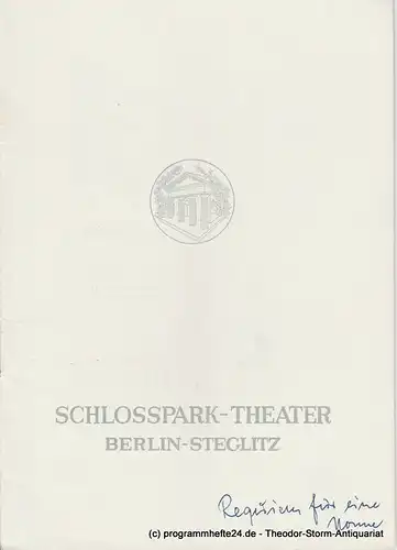 Schlosspark  Theater Berlin-Steglitz, Boleslaw Barlog: Programmheft Requiem für eine Nonne von William Faulkner. Spielzeit 1955 / 56 Heft 47. 