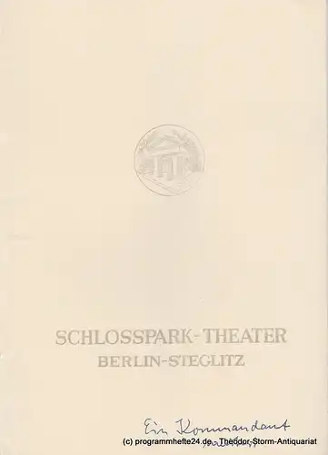 Schlosspark  Theater Berlin-Steglitz, Boleslaw Barlog: Programmheft Uraufführung Ein Kommandant meutert. Schauspiel von Heinz Coubier. Spielzeit 1952 / 53 Heft 21. 
