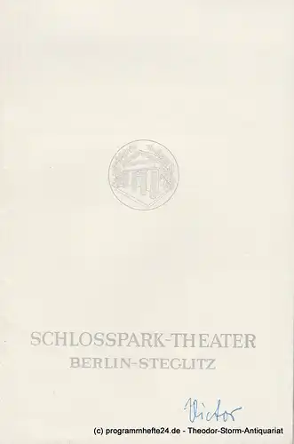 Schlosspark  Theater Berlin-Steglitz, Boleslaw Barlog: Programmheft VICTOR oder Die Kinder an der Macht. Spielzeit 1966 / 67. 