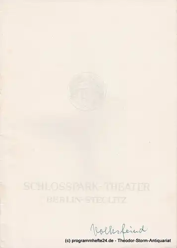 Schlosspark  Theater Berlin-Steglitz, Boleslaw Barlog: Programmheft Ein Volksfeind. Schauspiel von Henrik Ibsen. Spielzeit 1960 / 61 Heft 93. 