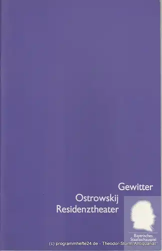 Bayerisches Staatsschauspiel, Residenztheater, Eberhard Witt, Guido Huller, Erika fernschild ( Fotos ): Programmheft GEWITTER. Drama von Alexander N. Ostrowskij Heft Nr. 13 Spielzeit 1993 / 94. 