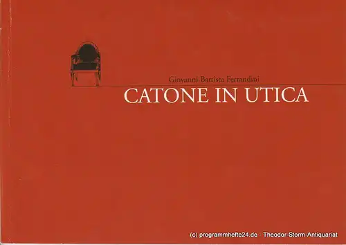 Staatstheater am Gärtnerplatz, Klaus Schultz, Konrad Kuhn, Susanne Böhm: Programmheft CATONE IN UTICA. Premiere 12. Oktober 2003 Spielzeit 2003 / 2004 Heft 58. 