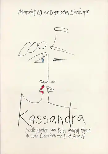 Marstall 89 der Bayerischen Staatsoper, Hanspeter Krellmann, Kerstin Seydel, Christina Sienel: Programmheft Kassandra. Premiere am 21. Januar 1989 im Theater im Marstall. 