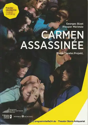 Theaterakademie August Everding, Tamara Yasmin Bauer, Nicole Steiner: Programmheft Carmen Assassinee. Musik. Theater. Projekt. Premiere 18. Februar 2016 im Prinzregententheater. 