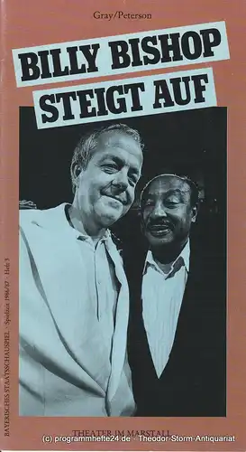 Bayerisches Staatsschauspiel, Theater im Marstall München, Günther Beelitz, Wilfried Hösl ( Fotos ), Uwe B. Carstensen, Petra Männer: Programmheft Billy Bishop steigt auf Spielzeit 1986 / 87 Heft 3. 