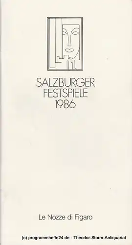 Salzburger Festspiele 1986: Programmheft Le Nozze di Figaro. 6. August 1986 Großes Festspielhaus. 