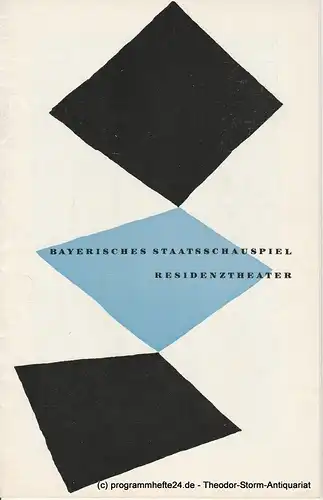 Bayerisches Staatsschauspiel, Residenztheater, Walter Haug: Programmheft Die brillante Kammerzofe 1. Oktober 1957. 