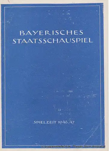 Bayerisches Staatsschauspiel, Bayerische Staatstheater, Arthur Bauckner, Paul Verhoeven, Rudolf Bach: Programmheft PHÄDRA. Ein Trauerspiel von Racine übertragen von Schiller. Spielzeit 1946 / 47 Heft 1. 