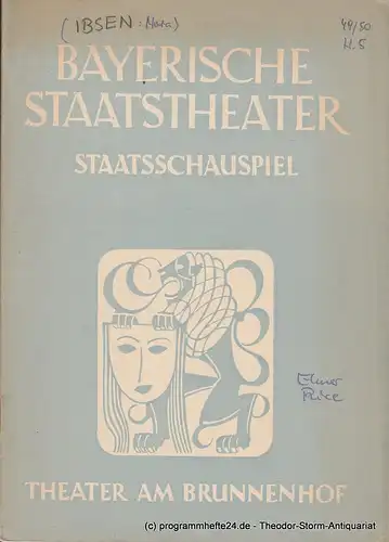 Bayerisches Staatstheater, Staatsschauspiel, Theater am Brunnenhof, Alois Johannes Lippl, Hermann Wenninger, Max Högl: Programmheft Erstaufführung Das träumende Mädchen. Komödie von Elmer Rice 9. Februar 1950 Spielzeit 1949 / 50 Heft 5. 