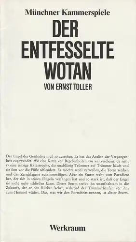 Münchner Kammerspiele Werkraum, Dieter Dorn, Marion Kagerer, Wolfgang Zimmermann: Programmheft Der entfesselte Wotan. Spielzeit 1983 / 84 Werkraum-Heft 1. 