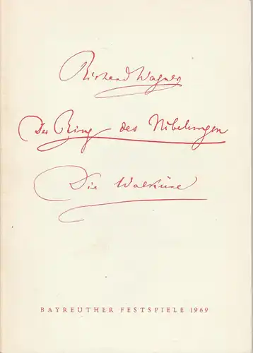 Bayreuther Festspiele 1969: Programmheft VI Die Walküre von Richard Wagner. 