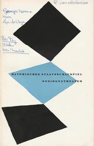 Bayerisches Staatsschauspiel, Residenztheater, Kurt Horwitz, Rolf Schaefer: Programmheft Erstaufführung BEI TAG UND BEI NACHT von Georges Neveux. 11. Juli 1957 Spielzeit 1956 / 57 Heft 10. 