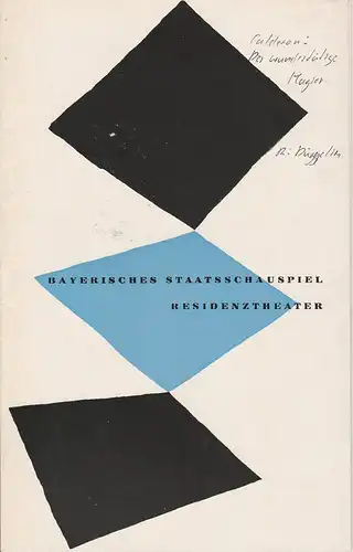 Bayerisches Staatsschauspiel, Residenztheater, Helmut Henrichs, Eckart Stein: Programmheft Der wundertätige Magier. Premiere 29. Juli 1960. 