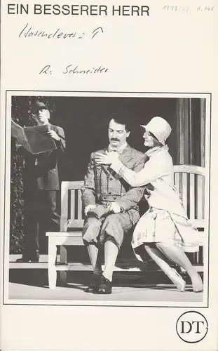 Deutsches Theater in Göttingen, Günther Fleckenstein, Norbert Baensch: Programmheft Ein besserer Herr von Walter Hasenclever Spielzeit 1977 / 78 Heft 440. 