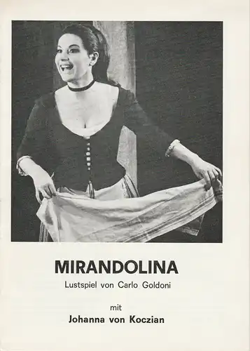 Schweizer Tournee-Theater: Programmheft MIRANDOLINA. Lustspiel von Carlo Goldoni. 