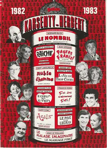 Marcel Karsenty, Georges Herbert, Robert et Pierre Karsenty: Programmheft Galas Karsenty - Herbert 1982 1983 Spielzeitheft. 