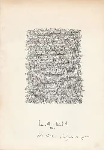 Musiktheater im Revier, Claus Leininger, Carla Henius Programmheft Heinz-Albert Heindrichs ENTGRENZUNGEN. Zeichnungen, Lieder, Gedichte. 4. Mai 1980 Musiktheater im Revier Großes Haus / Foyer. Musik-Theater-Werkstatt VII